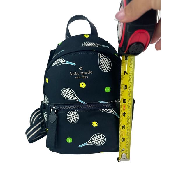 Kate Spade Chelsea Tennis Racquet and Ball Printed MINI Backpack, Blazer Blue - Picture 5 of 8